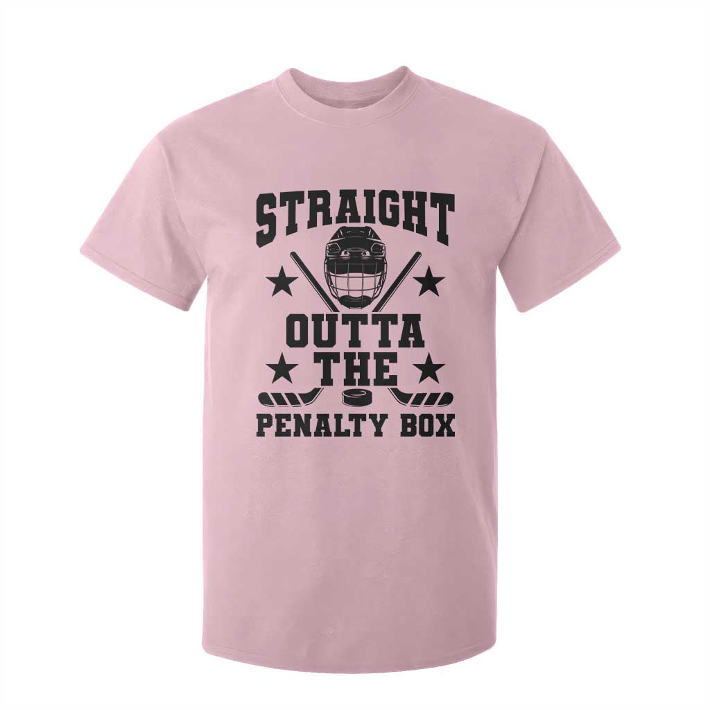 Straight Outta The Penalty Box T Shirt For Kid Funny Youth Ice Hockey Gift TS12 Light Pink Print Your Wear