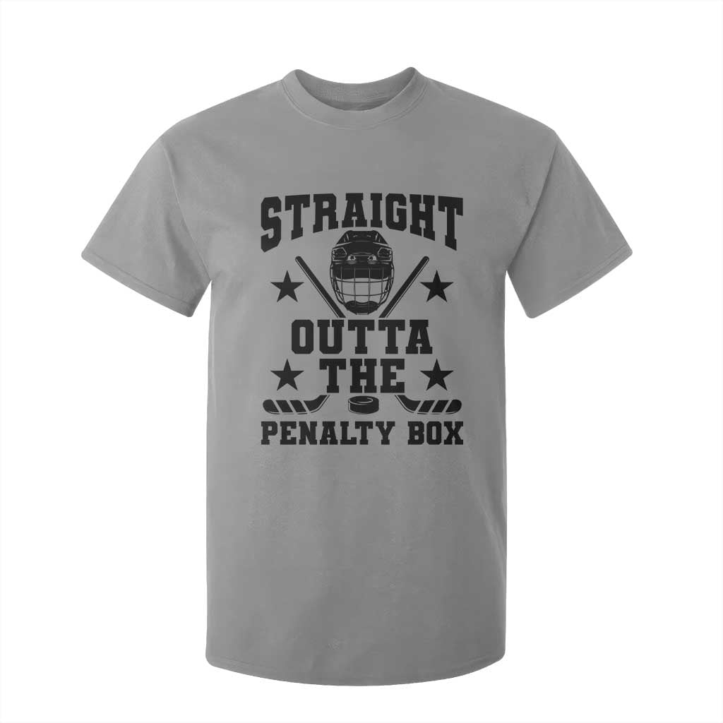 Straight Outta The Penalty Box T Shirt For Kid Funny Youth Ice Hockey Gift TS12 Sport Gray Print Your Wear