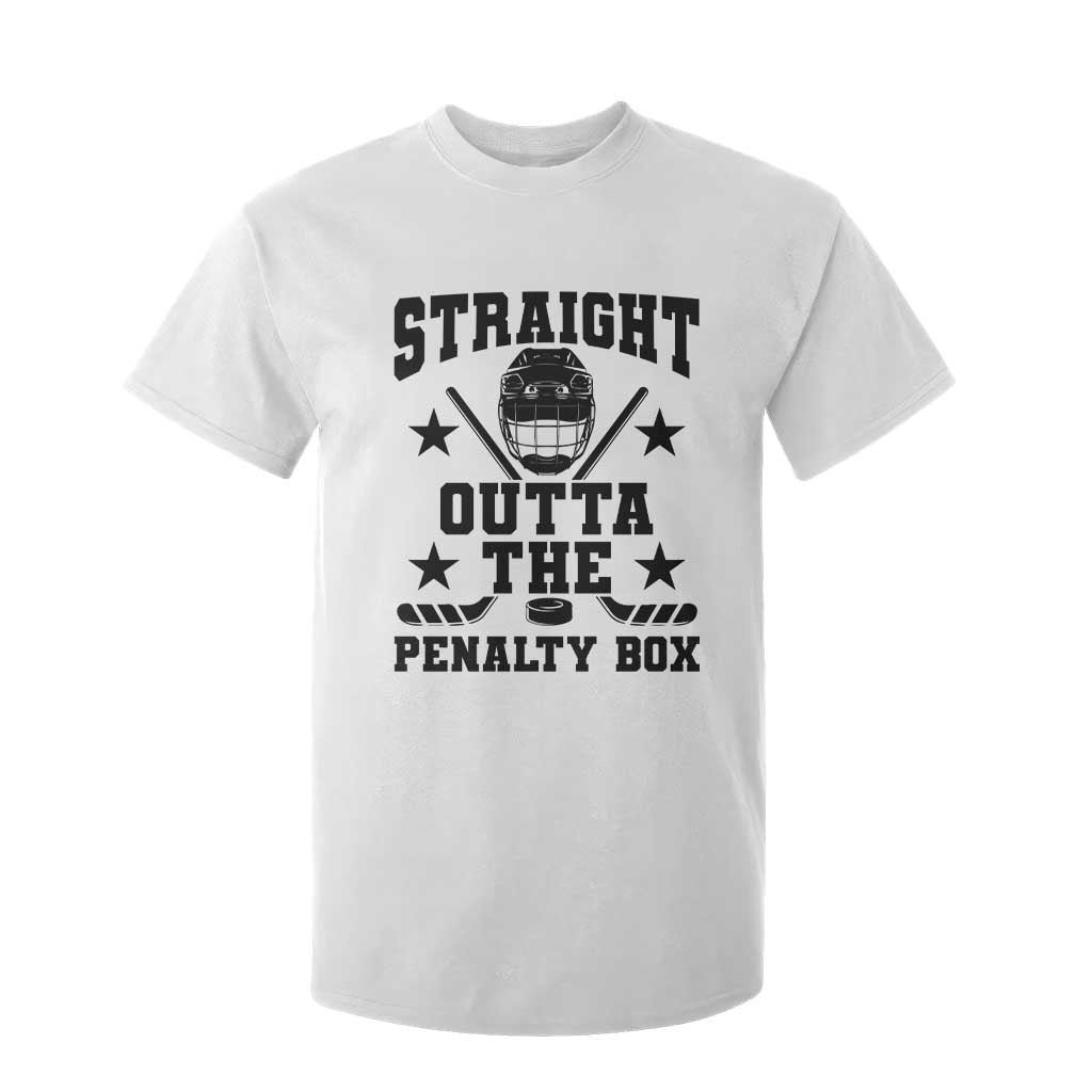 Straight Outta The Penalty Box T Shirt For Kid Funny Youth Ice Hockey Gift TS12 White Print Your Wear