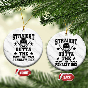 Straight Outta The Penalty Box Ceramic Ornament Funny Youth Ice Hockey Gift TS12 1pc White Marble Print Your Wear