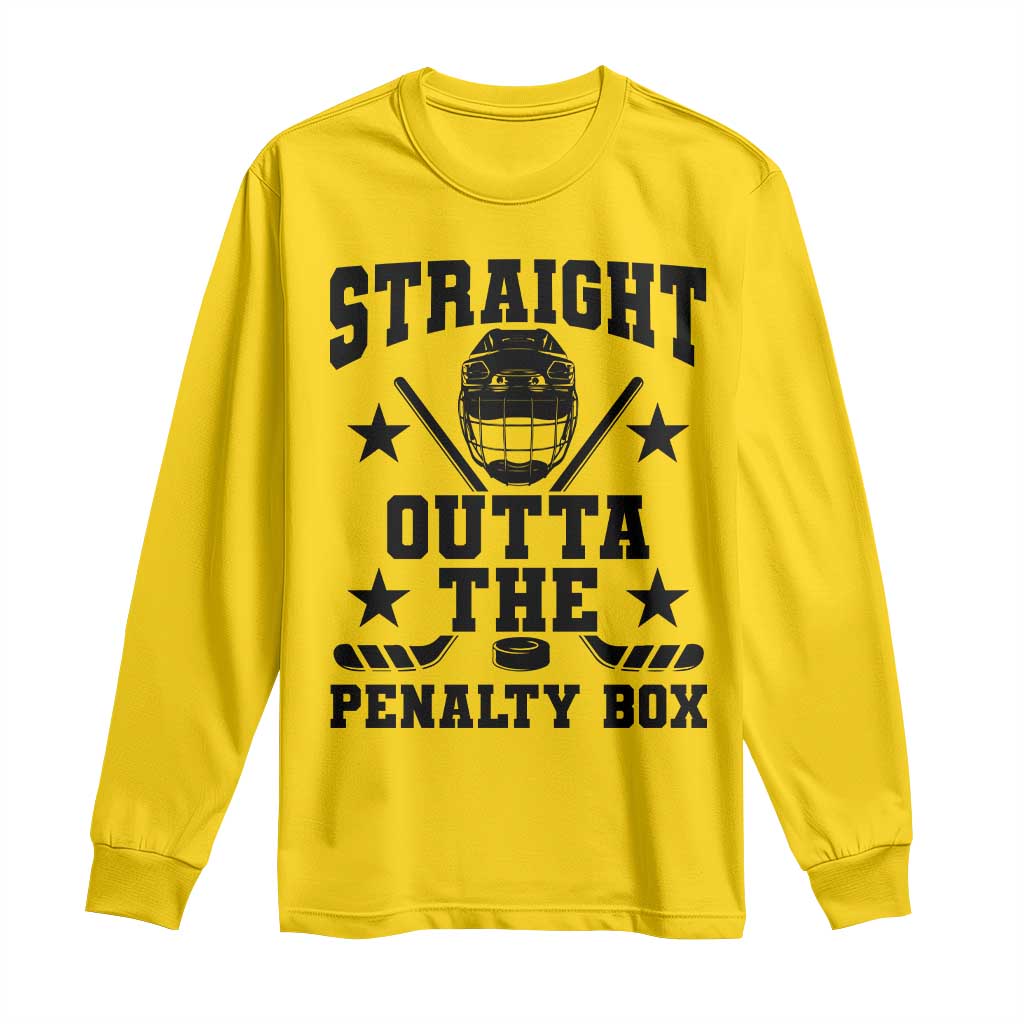 Straight Outta The Penalty Box Long Sleeve Shirt Funny Youth Ice Hockey Gift TS12 Daisy Print Your Wear