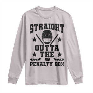 Straight Outta The Penalty Box Long Sleeve Shirt Funny Youth Ice Hockey Gift TS12 Ice Gray Print Your Wear