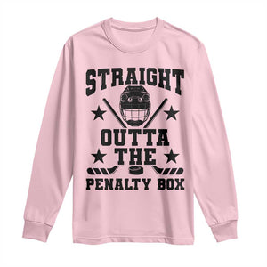 Straight Outta The Penalty Box Long Sleeve Shirt Funny Youth Ice Hockey Gift TS12 Light Pink Print Your Wear