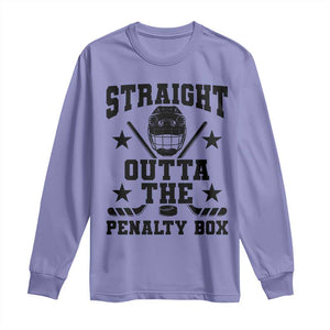 Straight Outta The Penalty Box Long Sleeve Shirt Funny Youth Ice Hockey Gift TS12 Violet Print Your Wear