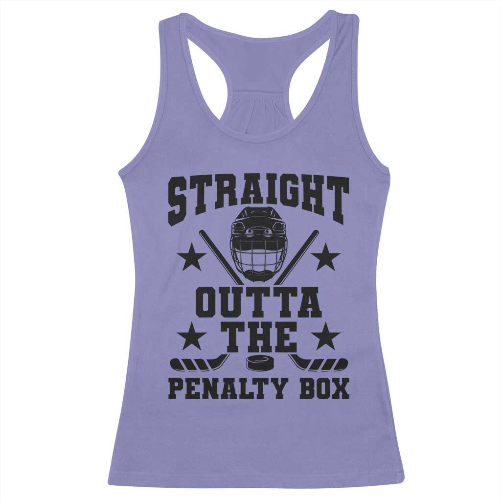 Straight Outta The Penalty Box Racerback Tank Top Funny Youth Ice Hockey Gift TS12 Violet Print Your Wear
