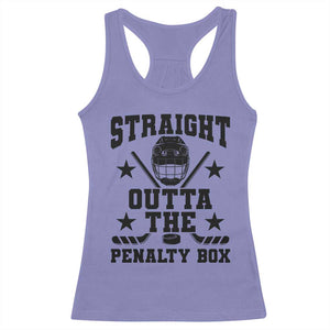 Straight Outta The Penalty Box Racerback Tank Top Funny Youth Ice Hockey Gift TS12 Violet Print Your Wear