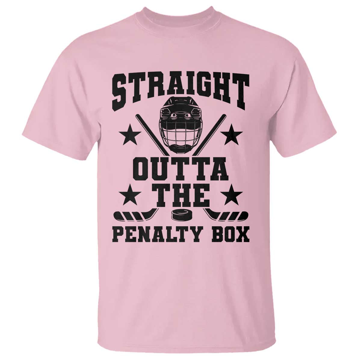 Straight Outta The Penalty Box T Shirt Funny Youth Ice Hockey Gift TS12 Light Pink Print Your Wear