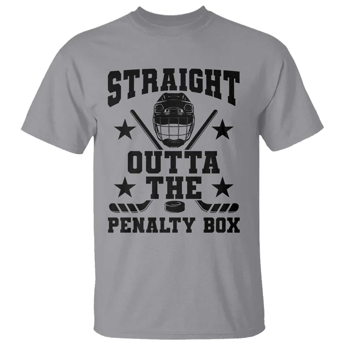 Straight Outta The Penalty Box T Shirt Funny Youth Ice Hockey Gift TS12 Sport Gray Print Your Wear