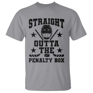 Straight Outta The Penalty Box T Shirt Funny Youth Ice Hockey Gift TS12 Sport Gray Print Your Wear