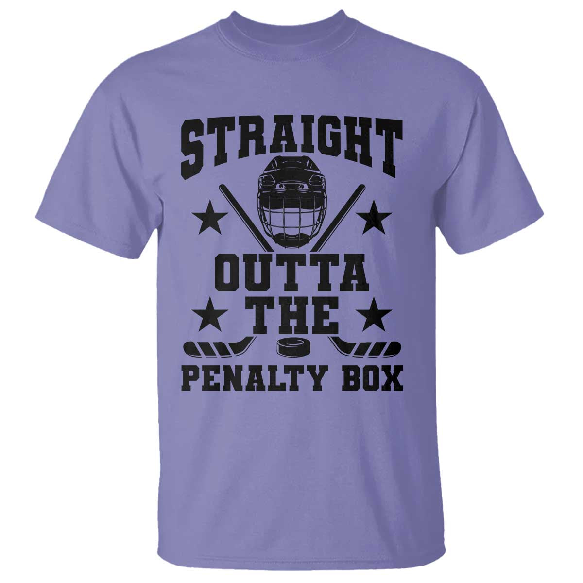 Straight Outta The Penalty Box T Shirt Funny Youth Ice Hockey Gift TS12 Violet Print Your Wear