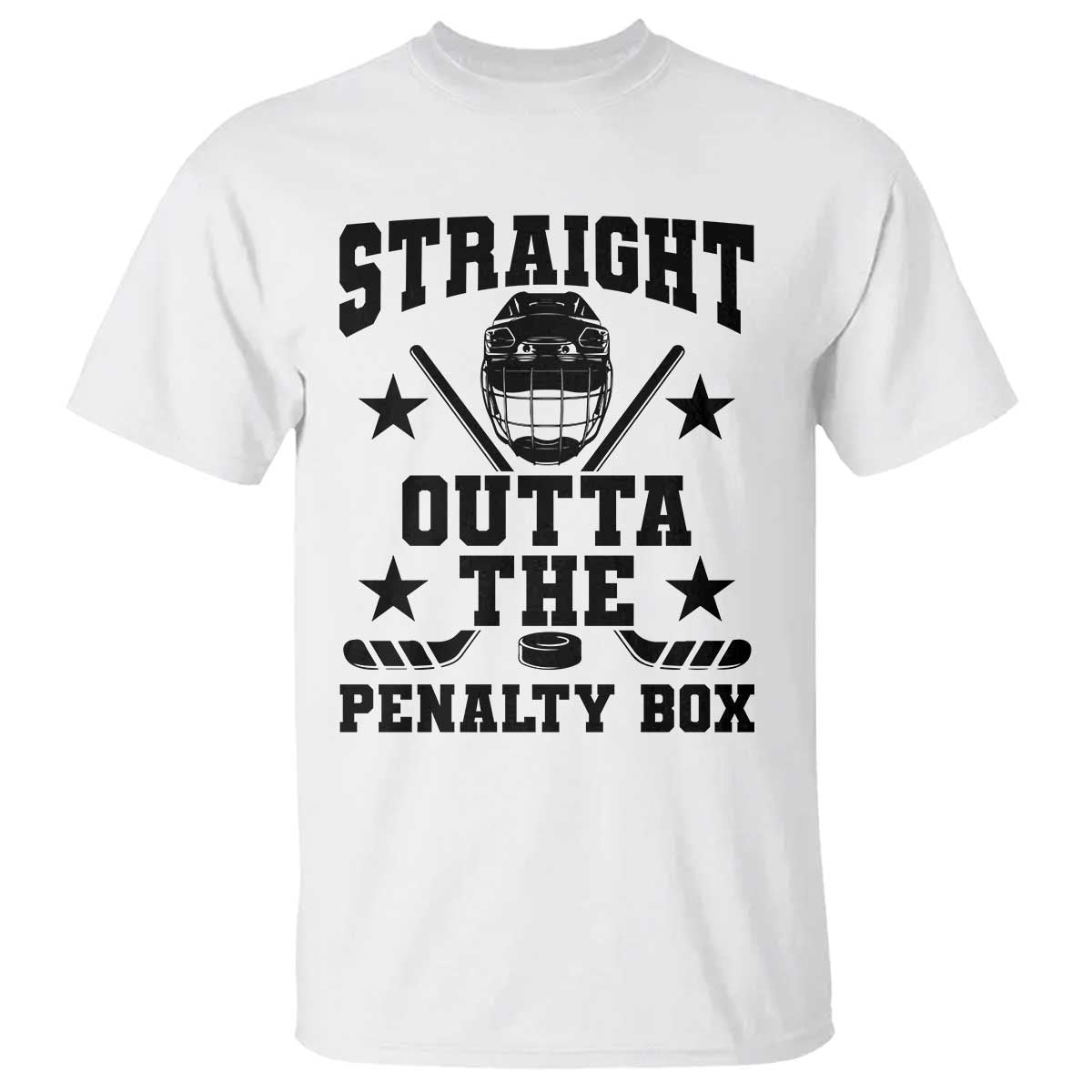 Straight Outta The Penalty Box T Shirt Funny Youth Ice Hockey Gift TS12 White Print Your Wear