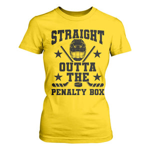 Straight Outta The Penalty Box T Shirt For Women Funny Youth Ice Hockey Gift TS12 Daisy Print Your Wear