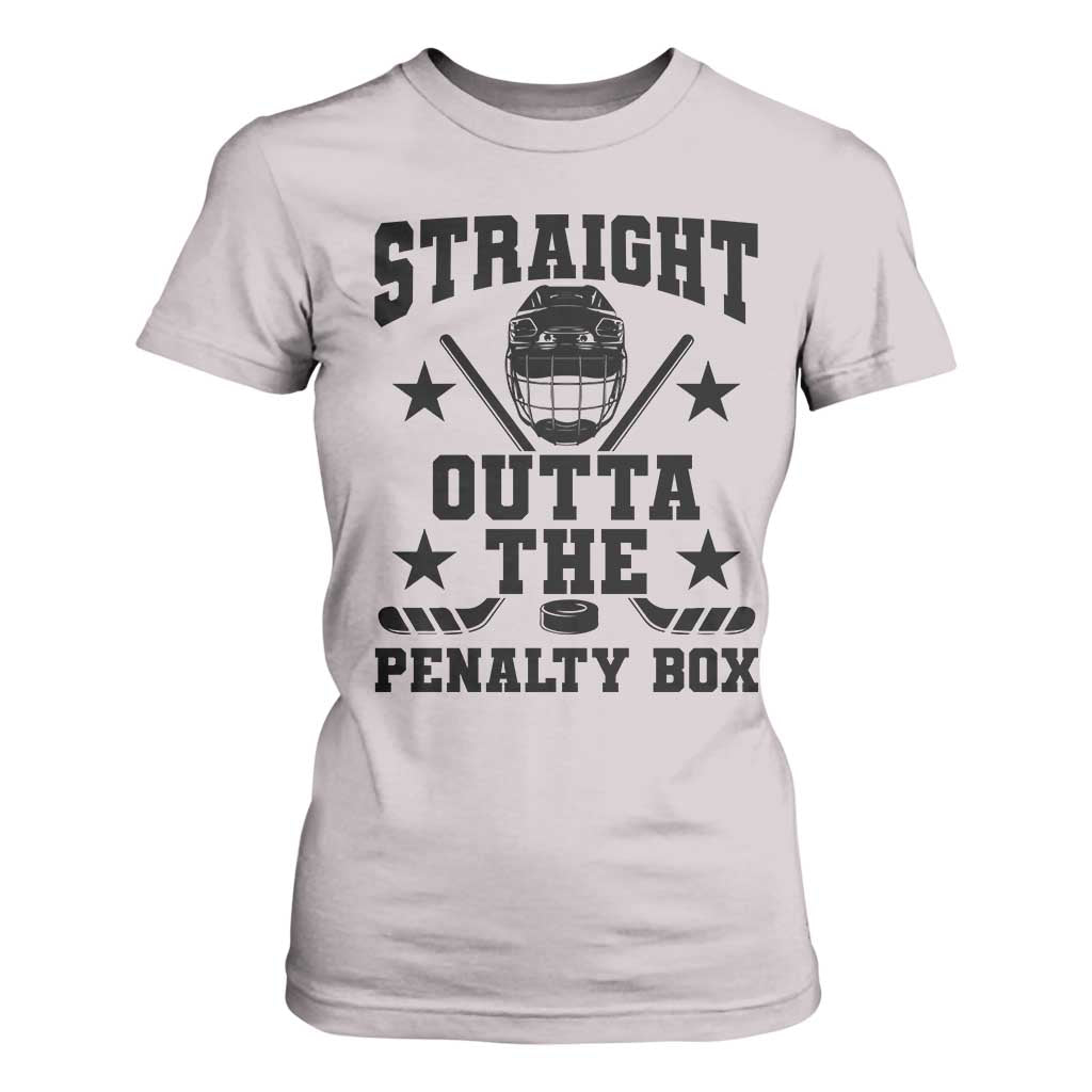 Straight Outta The Penalty Box T Shirt For Women Funny Youth Ice Hockey Gift TS12 Ice Gray Print Your Wear