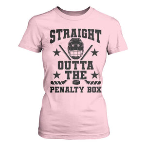 Straight Outta The Penalty Box T Shirt For Women Funny Youth Ice Hockey Gift TS12 Light Pink Print Your Wear