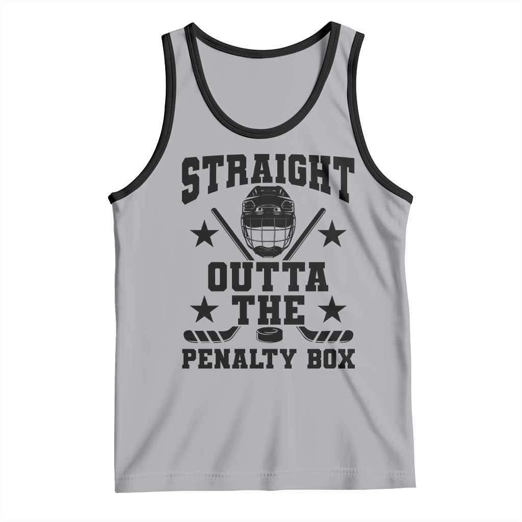 Straight Outta The Penalty Box Tank Top Funny Youth Ice Hockey Gift TS12 Athletic Heather Black Print Your Wear