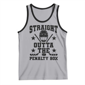 Straight Outta The Penalty Box Tank Top Funny Youth Ice Hockey Gift TS12 Athletic Heather Black Print Your Wear