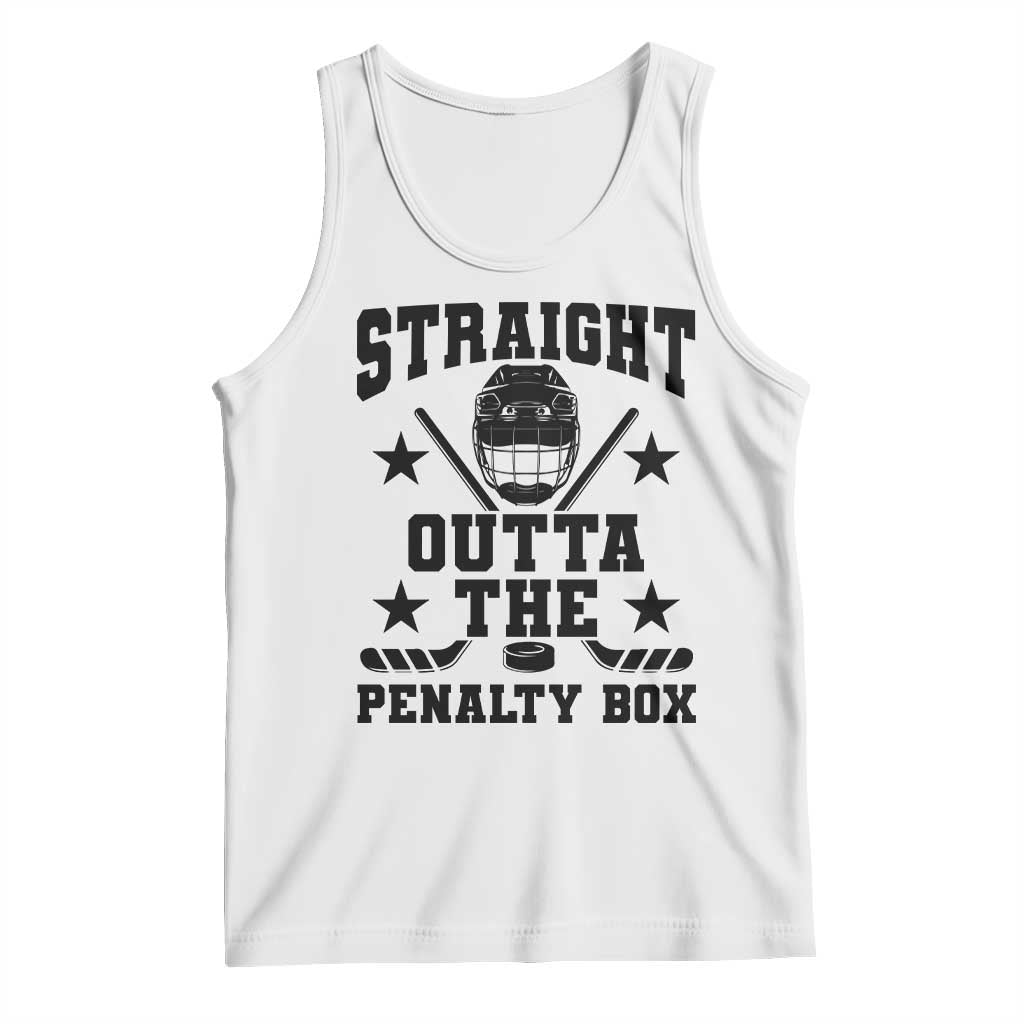 Straight Outta The Penalty Box Tank Top Funny Youth Ice Hockey Gift TS12 White Print Your Wear