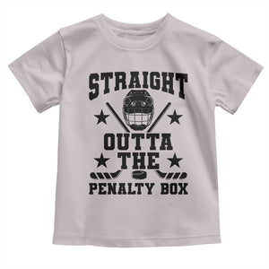 Straight Outta The Penalty Box Toddler T Shirt Funny Youth Ice Hockey Gift TS12 Ice Gray Print Your Wear