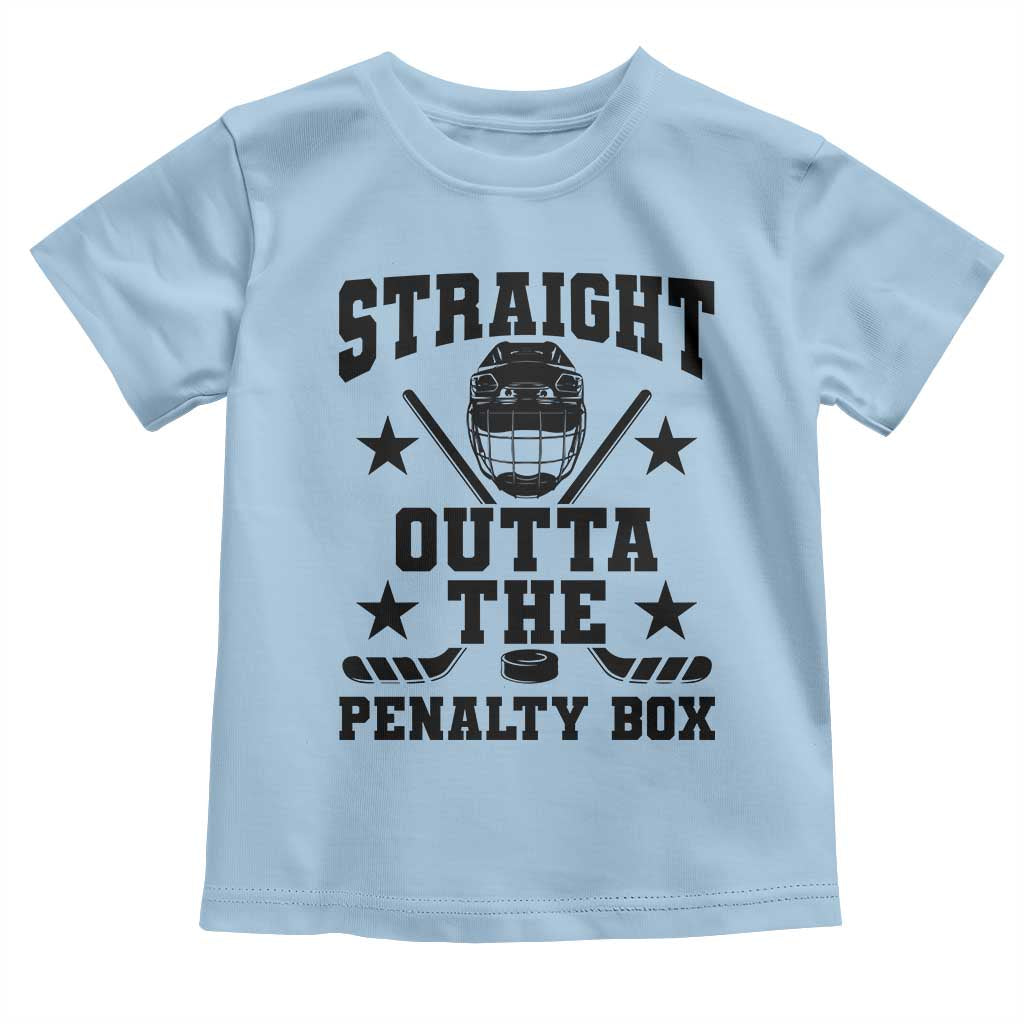 Straight Outta The Penalty Box Toddler T Shirt Funny Youth Ice Hockey Gift TS12 Light Blue Print Your Wear