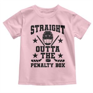 Straight Outta The Penalty Box Toddler T Shirt Funny Youth Ice Hockey Gift TS12 Light Pink Print Your Wear