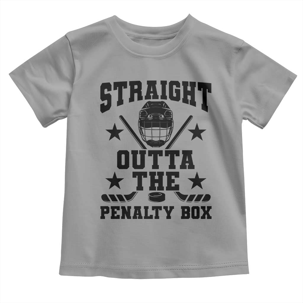 Straight Outta The Penalty Box Toddler T Shirt Funny Youth Ice Hockey Gift TS12 Sport Gray Print Your Wear