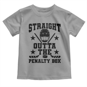Straight Outta The Penalty Box Toddler T Shirt Funny Youth Ice Hockey Gift TS12 Sport Gray Print Your Wear