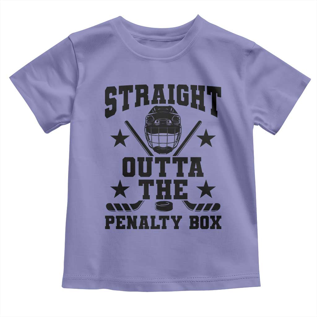 Straight Outta The Penalty Box Toddler T Shirt Funny Youth Ice Hockey Gift TS12 Violet Print Your Wear