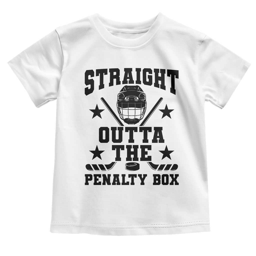 Straight Outta The Penalty Box Toddler T Shirt Funny Youth Ice Hockey Gift TS12 White Print Your Wear