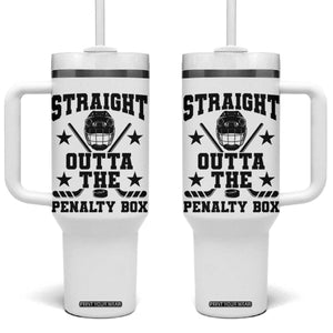 Straight Outta The Penalty Box Tumbler With Handle Funny Youth Ice Hockey Gift TS12 One Size: 40 oz White Print Your Wear