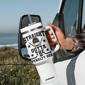 Straight Outta The Penalty Box Tumbler With Handle Funny Youth Ice Hockey Gift TS12 Print Your Wear