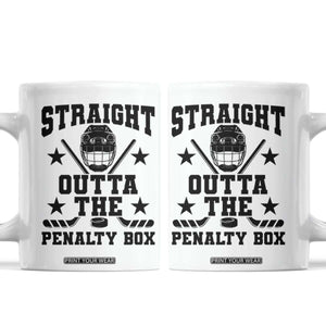 Straight Outta The Penalty Box Coffee Mug Funny Youth Ice Hockey Gift TS12 White Print Your Wear