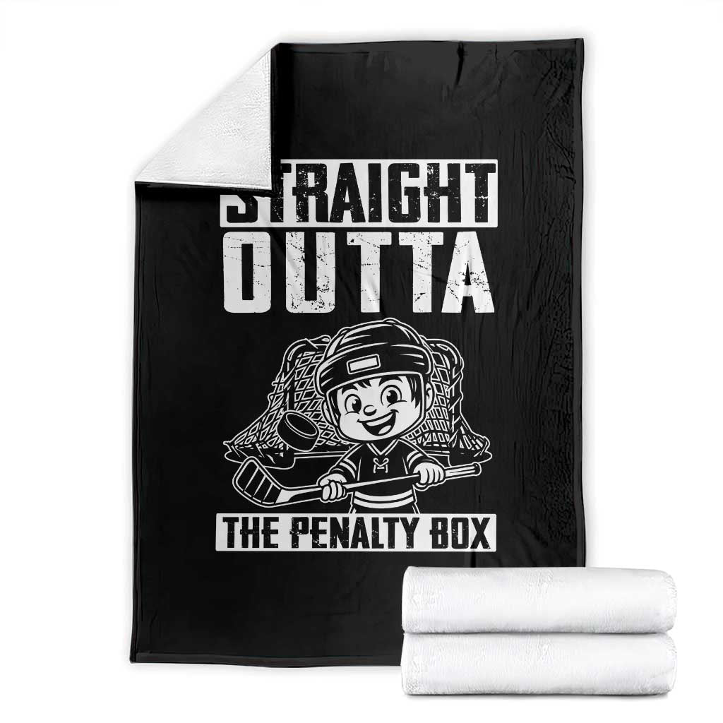 Straight Outta The Penalty Box Throw Blanket Funny Hockey Gift For Boys TS12 Black Print Your Wear