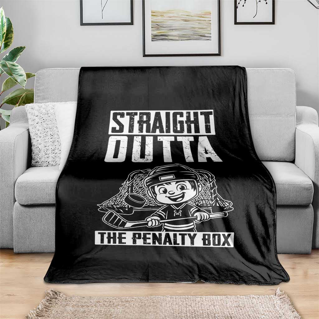 Straight Outta The Penalty Box Throw Blanket Funny Hockey Gift For Boys TS12 Print Your Wear