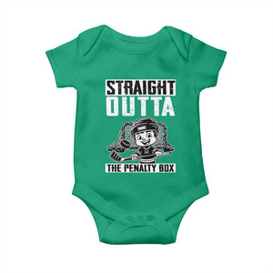 Straight Outta The Penalty Box Baby Onesie Funny Hockey Gift For Boys TS12 Irish Green Print Your Wear