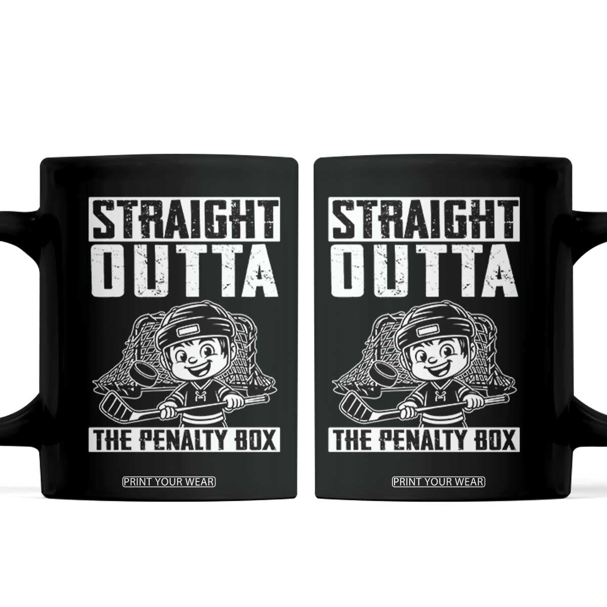 Straight Outta The Penalty Box Coffee Mug Funny Hockey Gift For Boys TS12 Black Print Your Wear