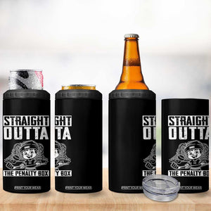 Straight Outta The Penalty Box 4 in 1 Can Cooler Tumbler Funny Hockey Gift For Boys TS12 Print Your Wear