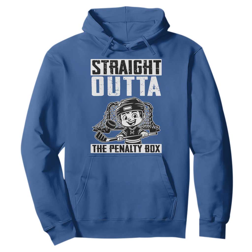 Straight Outta The Penalty Box Hoodie Funny Hockey Gift For Boys TS12 Royal Blue Print Your Wear