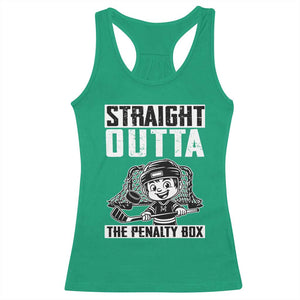 Straight Outta The Penalty Box Racerback Tank Top Funny Hockey Gift For Boys TS12 Irish Green Print Your Wear