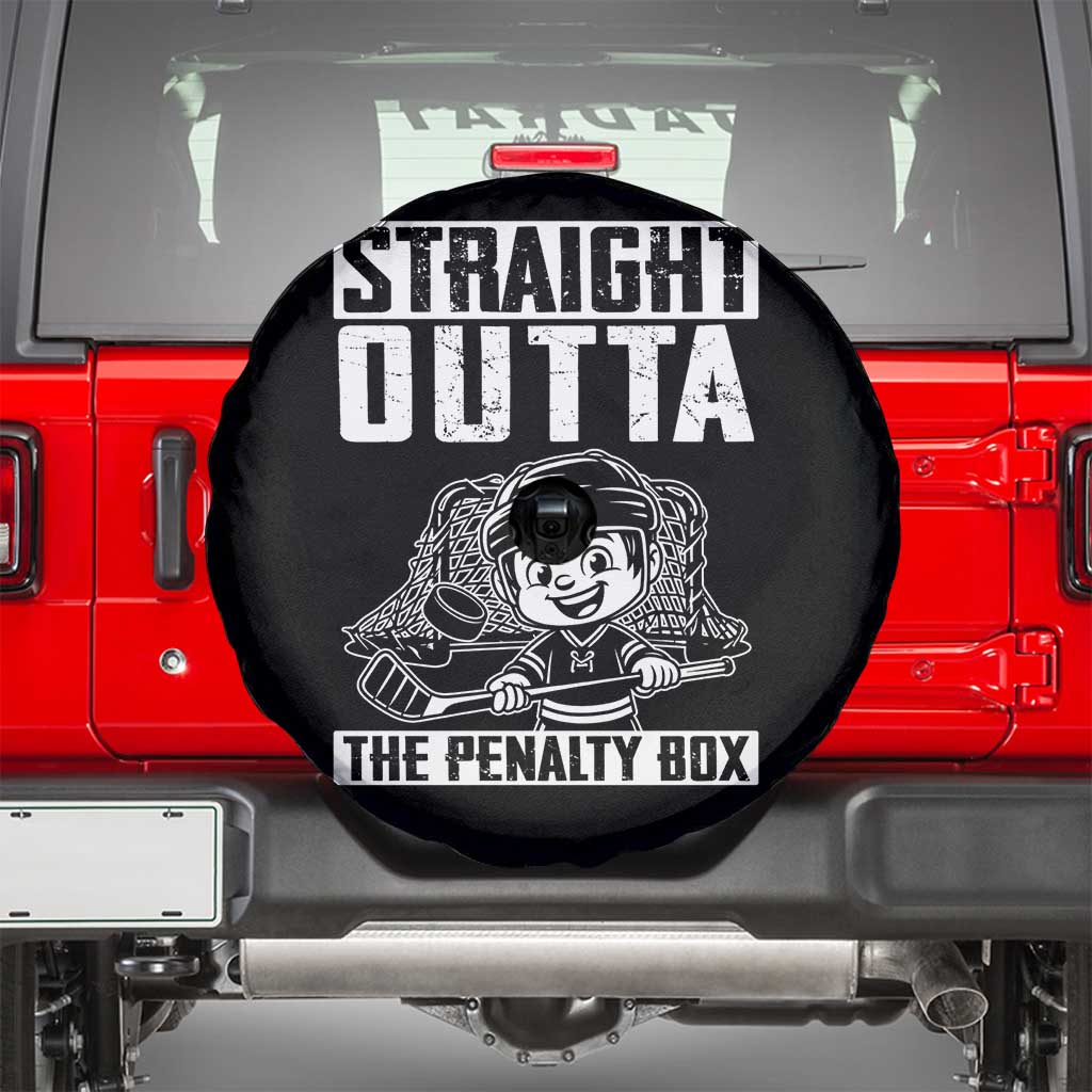 Straight Outta The Penalty Box Spare Tire Cover Funny Hockey Gift For Boys TS12 Black Print Your Wear