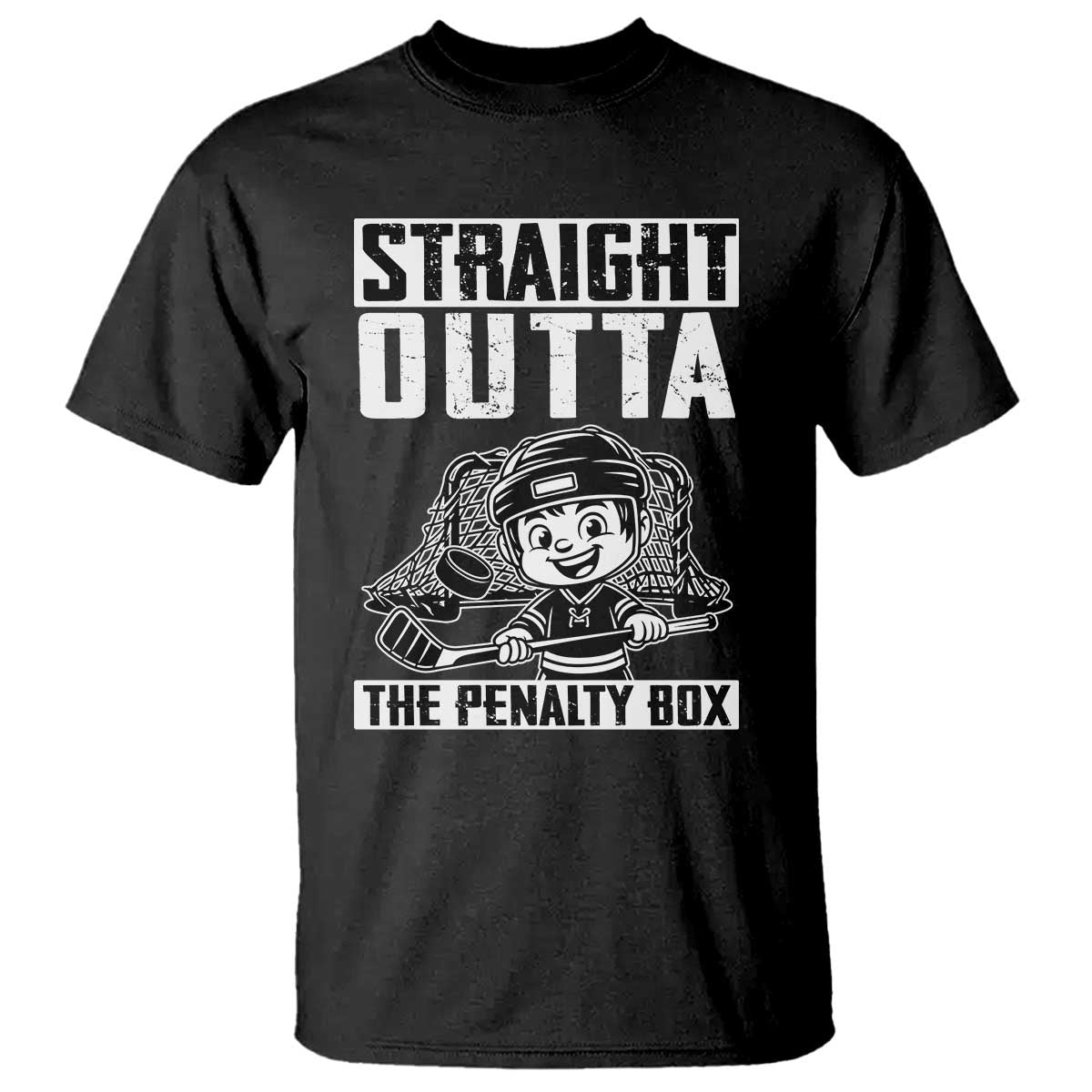Straight Outta The Penalty Box T Shirt Funny Hockey Gift For Boys TS12 Black Print Your Wear