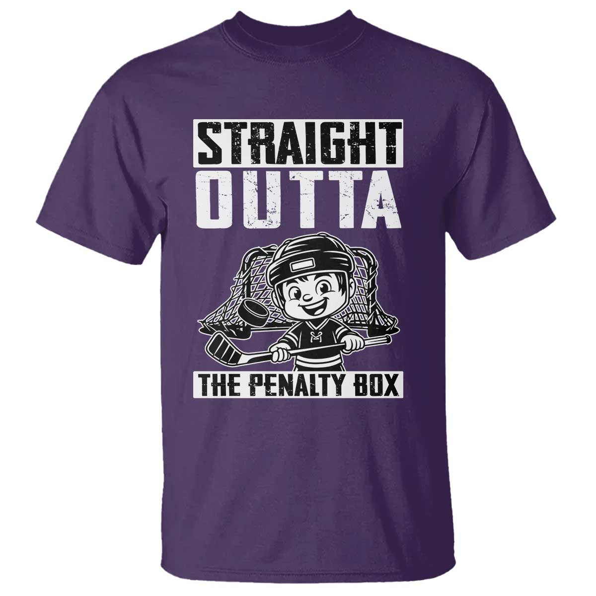 Straight Outta The Penalty Box T Shirt Funny Hockey Gift For Boys TS12 Purple Print Your Wear