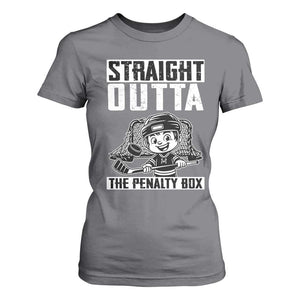 Straight Outta The Penalty Box T Shirt For Women Funny Hockey Gift For Boys TS12 Charcoal Print Your Wear