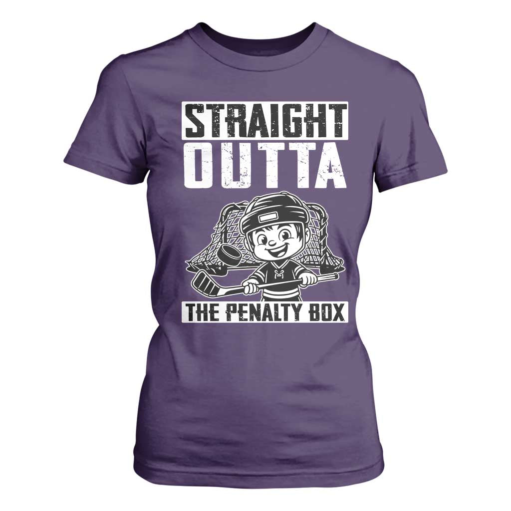Straight Outta The Penalty Box T Shirt For Women Funny Hockey Gift For Boys TS12 Purple Print Your Wear