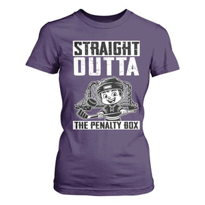Straight Outta The Penalty Box T Shirt For Women Funny Hockey Gift For Boys TS12 Purple Print Your Wear