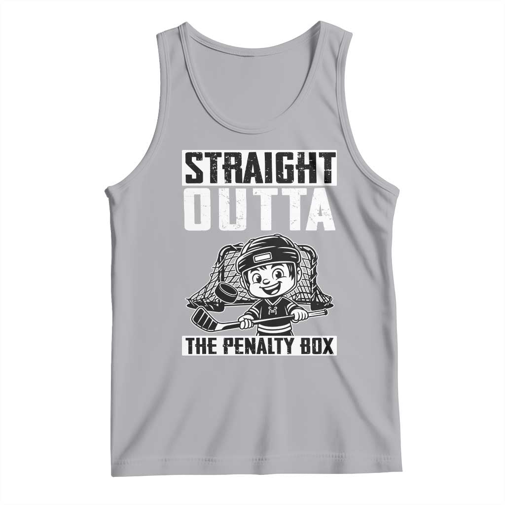 Straight Outta The Penalty Box Tank Top Funny Hockey Gift For Boys TS12 Athletic Heather Print Your Wear