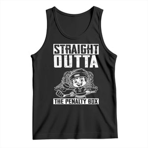 Straight Outta The Penalty Box Tank Top Funny Hockey Gift For Boys TS12 Black Print Your Wear