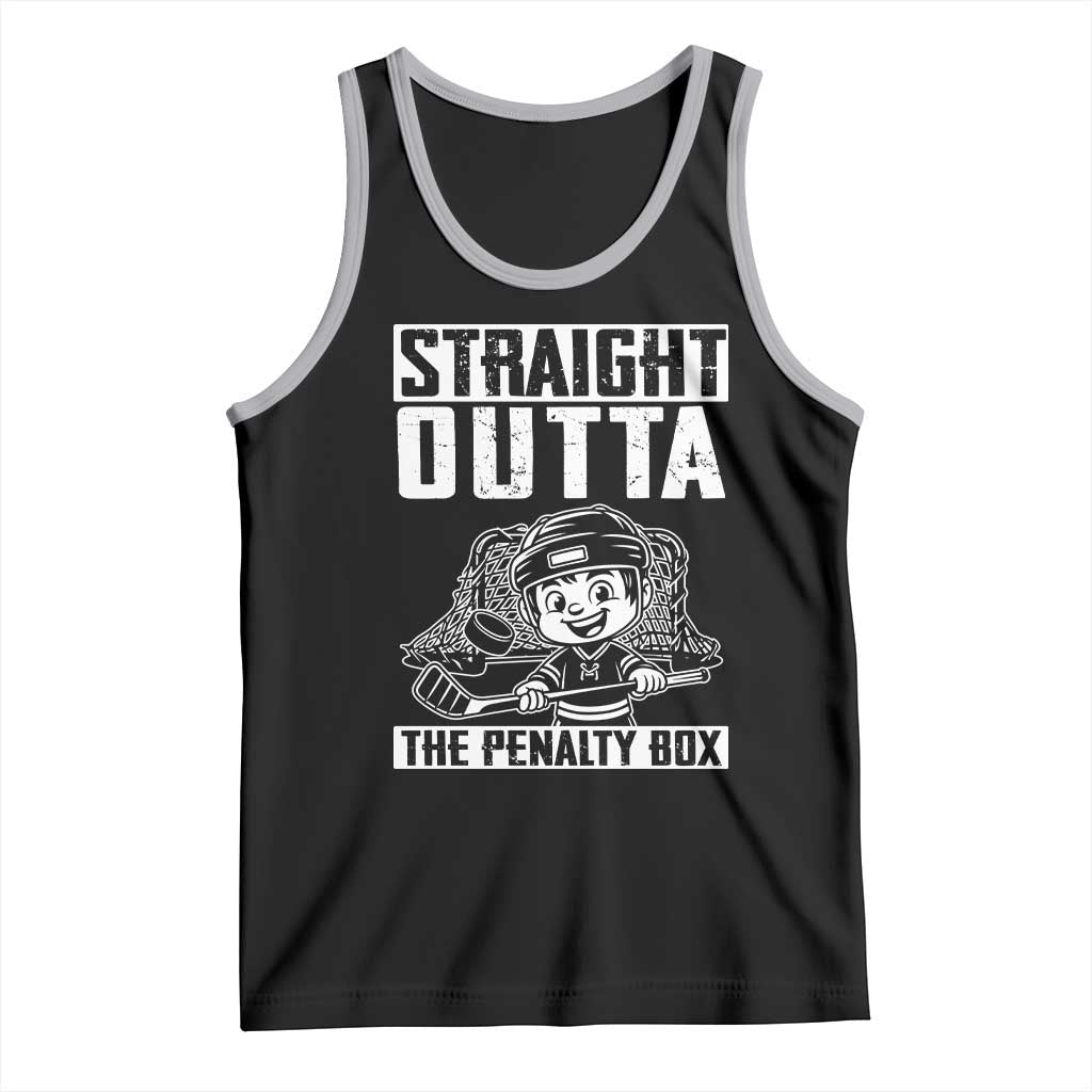 Straight Outta The Penalty Box Tank Top Funny Hockey Gift For Boys TS12 Black Athletic Heather Print Your Wear