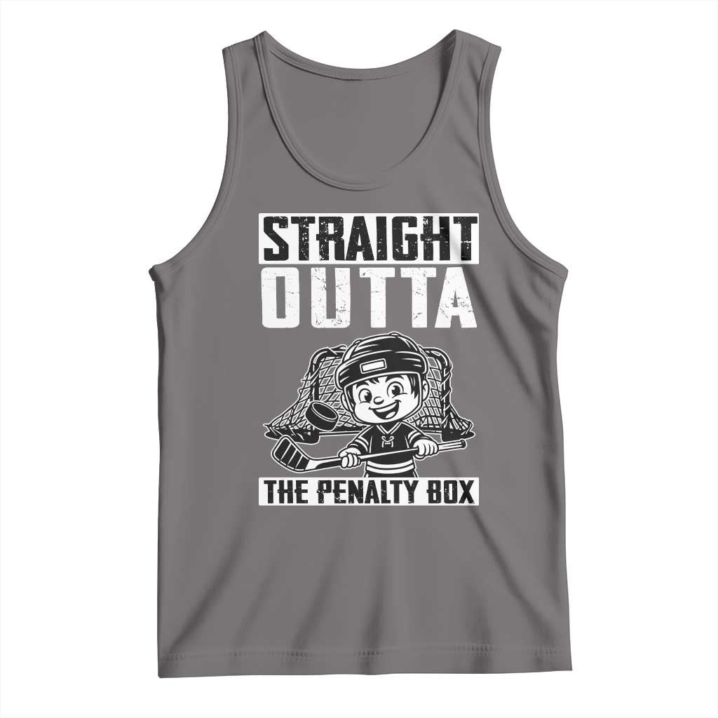 Straight Outta The Penalty Box Tank Top Funny Hockey Gift For Boys TS12 Deep Heather Print Your Wear