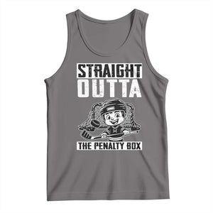 Straight Outta The Penalty Box Tank Top Funny Hockey Gift For Boys TS12 Deep Heather Print Your Wear