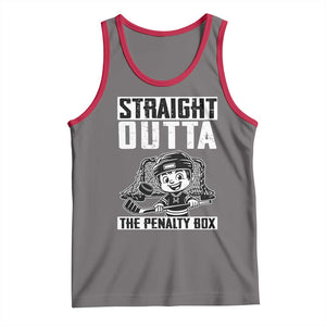 Straight Outta The Penalty Box Tank Top Funny Hockey Gift For Boys TS12 Deep Heather Red Print Your Wear